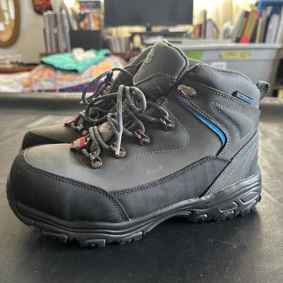 Skechers Work D’Lite - Amasa Women’s 10 W Wide Alloy Toe Boot Gray Blue 475 main image 14